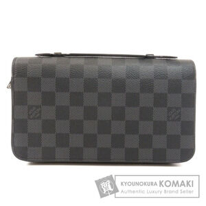 Louis Vuitton Zippy Damier Graphite Black Long Wallet Canvas